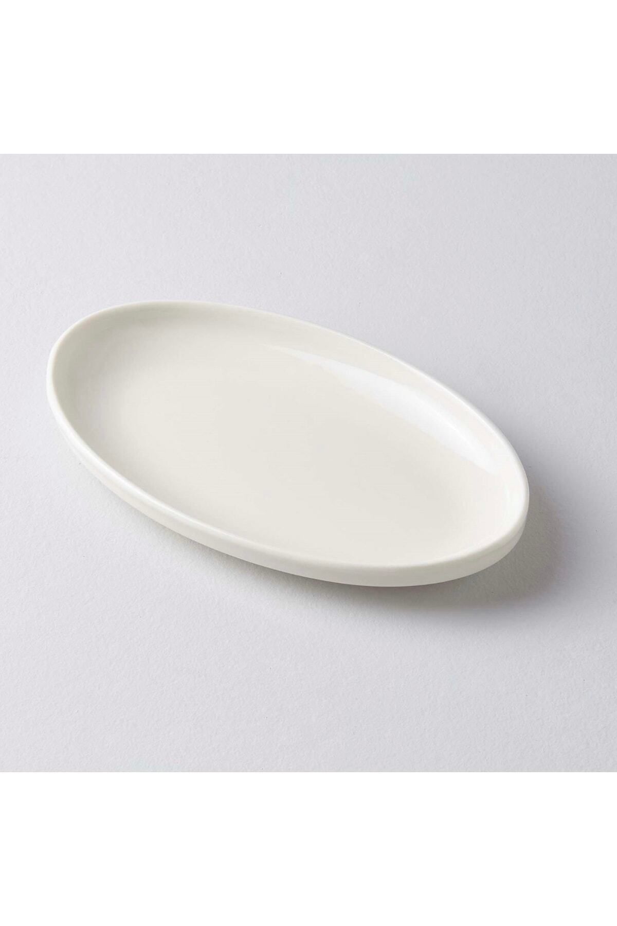 Modern Krem 20 Cm 2li Küçük Boy Kahvaltı Kayık Sunum Tabağı Sunum Servis Seti Beyazz
