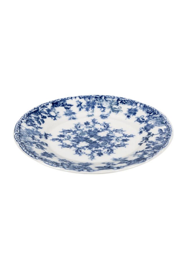Blue Dream 6 Adet 19 Cm Porselen Mavi Klasik Pasta Tatlı Tabağı Servis Seti