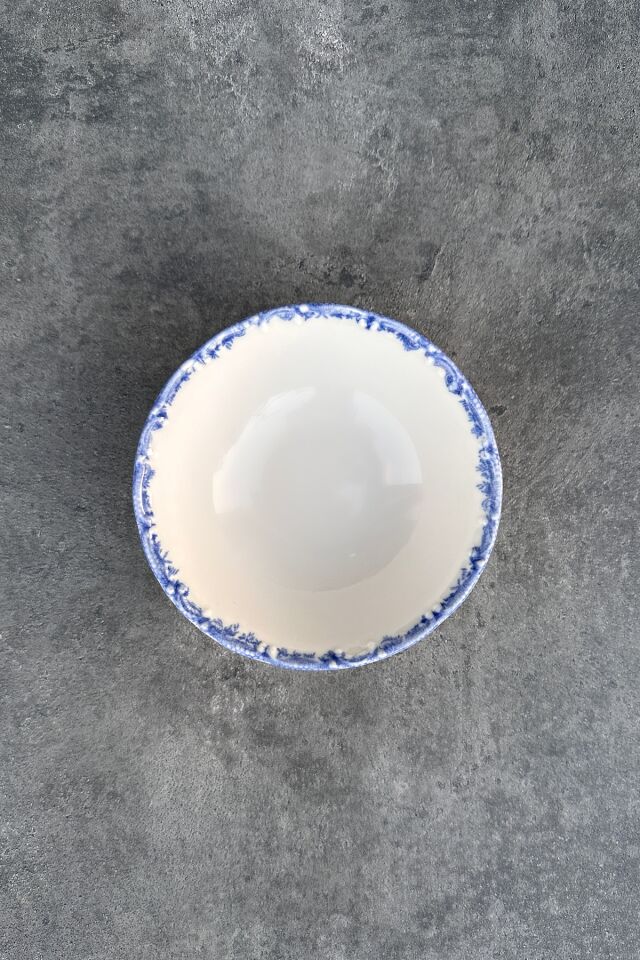 Antique Baby Blue 6 kişilik 14 cm Özel Tasarım Premium Porselen Çorba Kasesi Takımı Mavi
