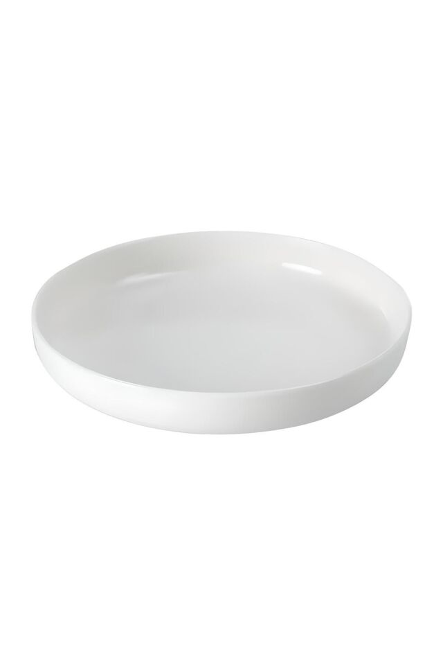 Modern Krem 24 Cm Büyük Boy Porselen Salata Kasesi Sunum Servis Tabağı