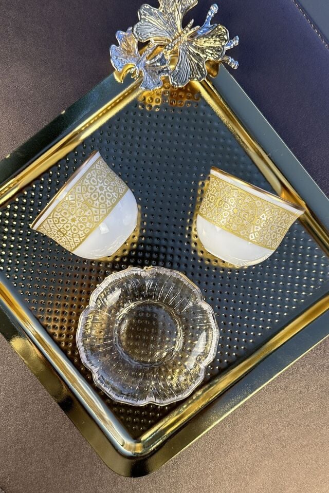 Mezapotamia Gold Premium 2'li Mırra(TABAKSIZ) Espresso Kahve Fincanı Takımı
