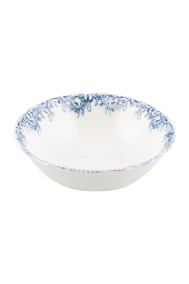 Blue Dream 6 kişilik 16 cm Porselen Çorba Kasesi Seti Mavi Çiçek Desenli