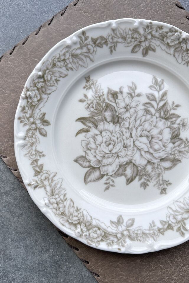 Vintage Rose 6 Kişilik Porselen Servis Tabağı Takımı