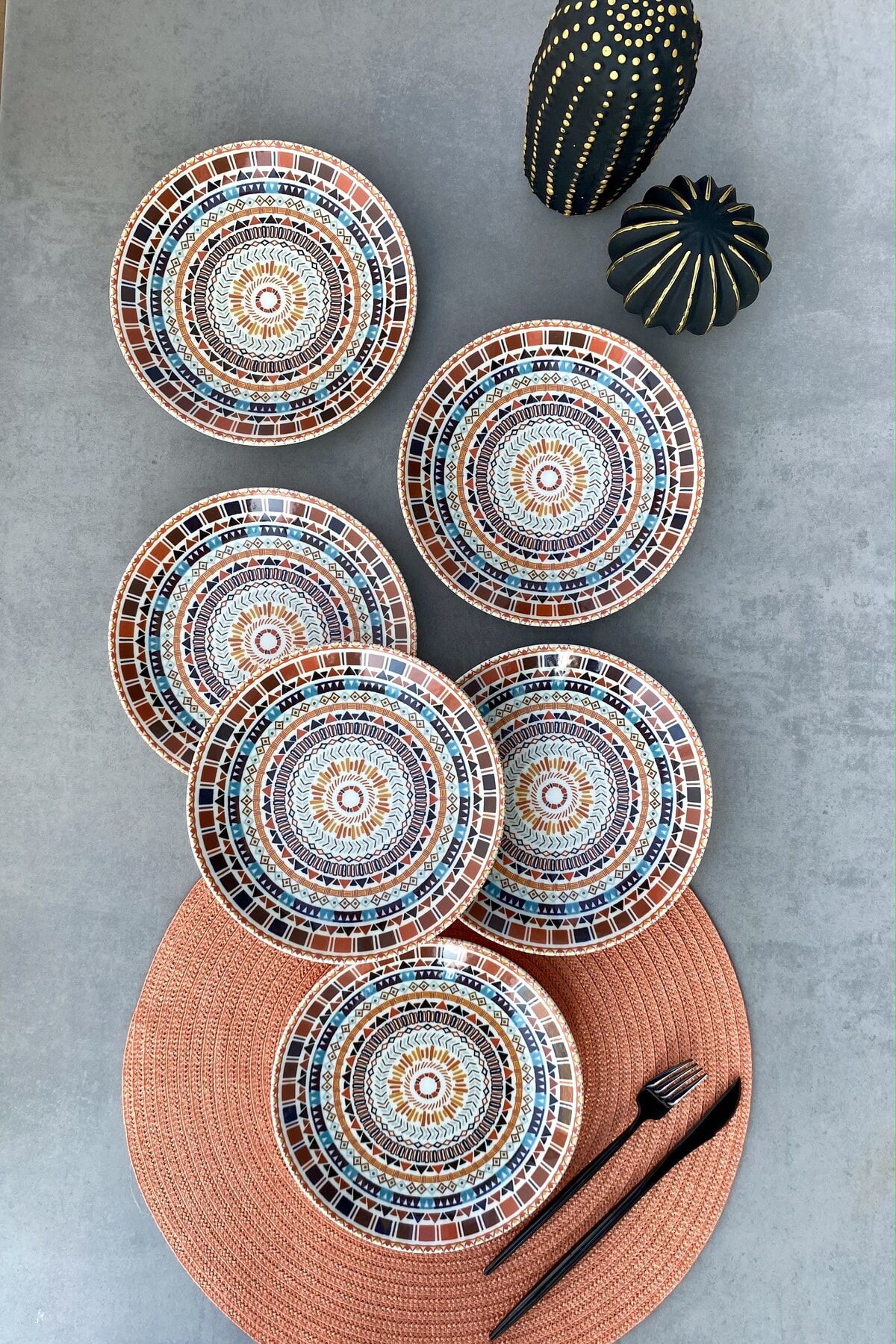Bohemian 6 Kişilik Porselen Pasta Takımı