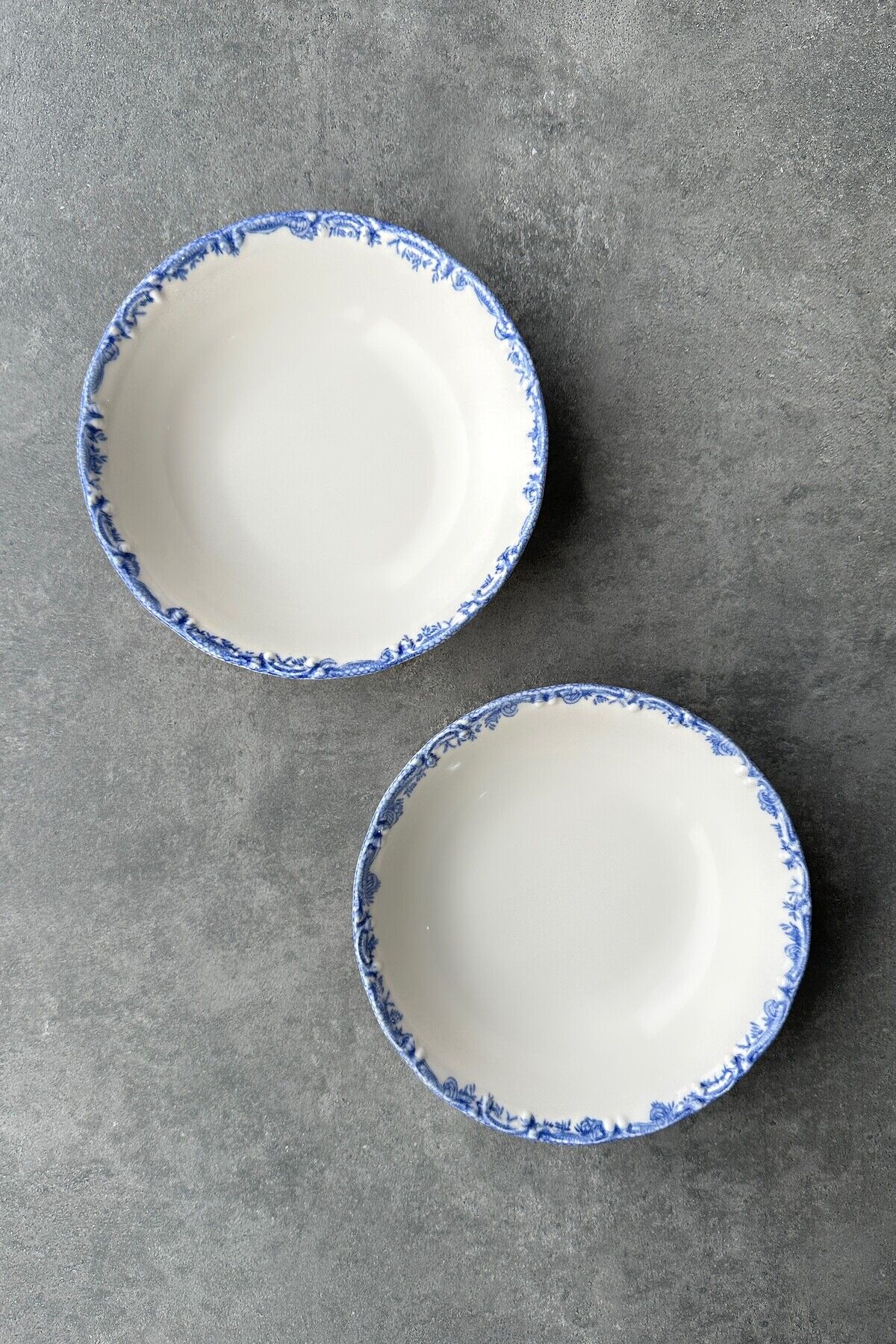 Antique Baby Blue 2li 18 Cm Premium Porselen Orta Boy Salata Kasesi Sunum Servis Seti Mavi Çiçekli
