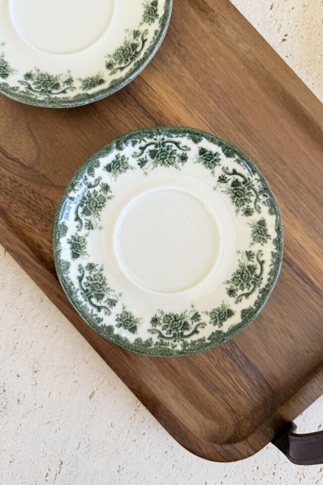 Antique green 6 kişilik 11 cm 6’lı Premium Porselen Çay Tabağı Takımı