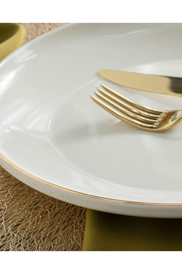 Modern Gold Krem 4 Kişilik 27 Cm Porselen Servis Tabağı Takımı
