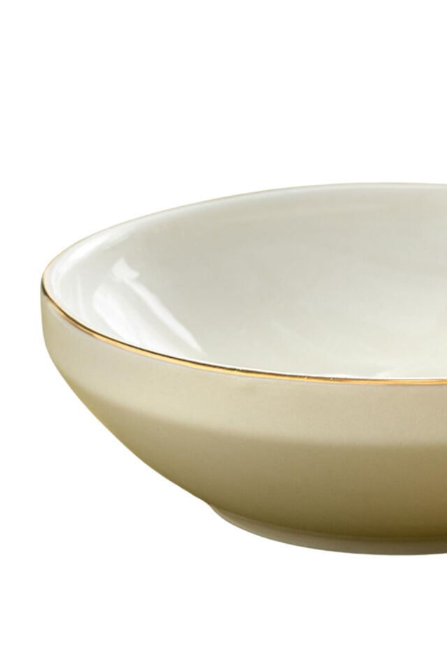 Modern Gold Krem 4 Kişilik 15 Cm Porselen Çorba Kasesi Seti