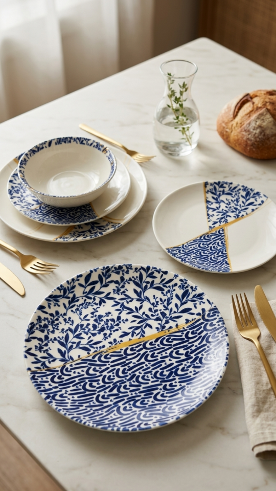 Kintsugi 24 Parça 6 Kişilik Premium Porselen Yemek Takımı
