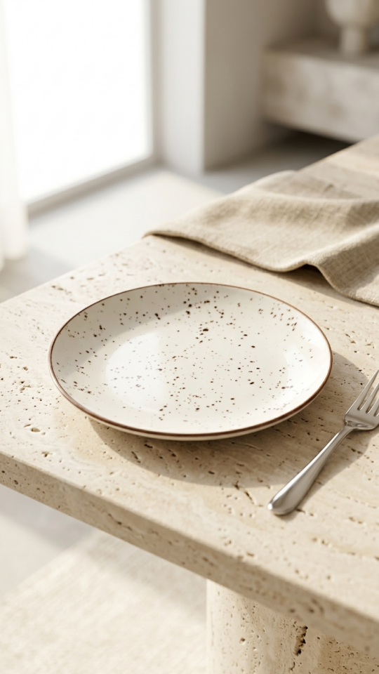 Reaktif 46 Krem Pasta Tabağı Takımı