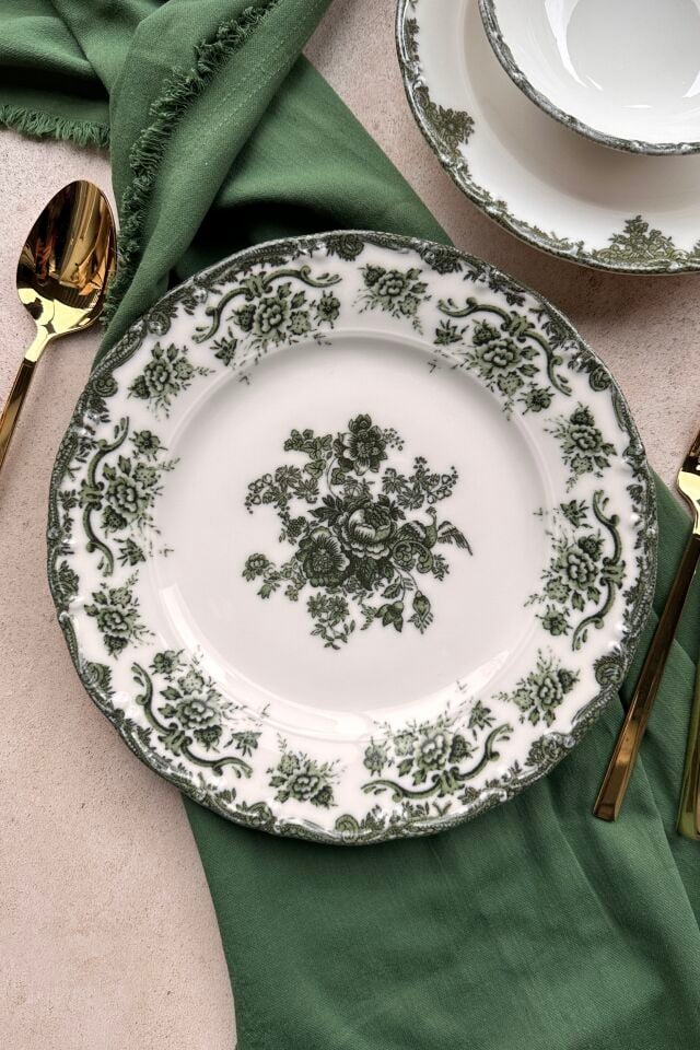 Antique Green 8 Kişilik 32 Parça Porselen Yemek Takımı