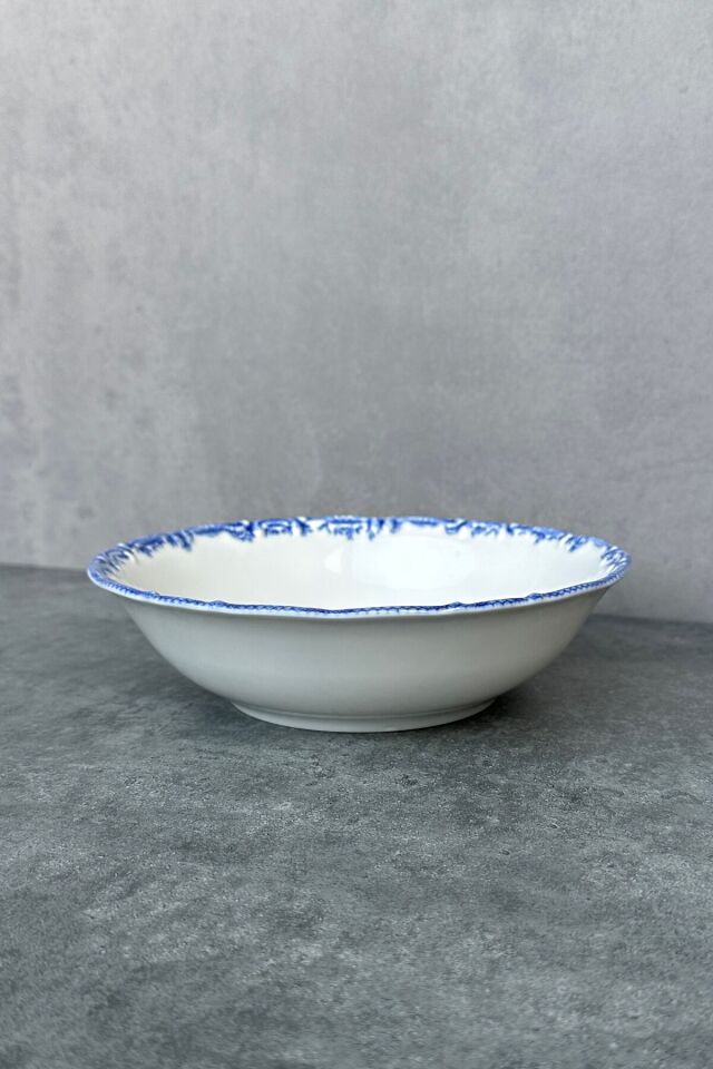Antique Green 2li 18 Cm Premium Porselen Orta Boy Salata Kasesi Sunum Servis Seti Yeşil Çiçekli Mavi