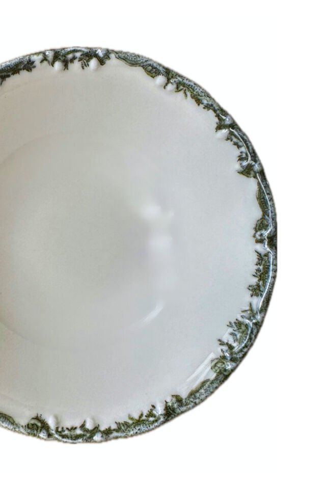 Antique Baby Blue 6 kişilik 14 cm Özel Tasarım Premium Porselen Çorba Kasesi Takımı Mavi YEŞİL
