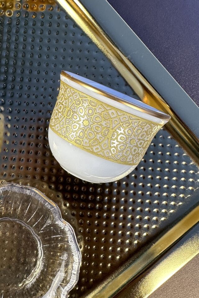Mezapotamia Gold Premium 2'li Mırra(TABAKSIZ) Espresso Kahve Fincanı Takımı GOLD