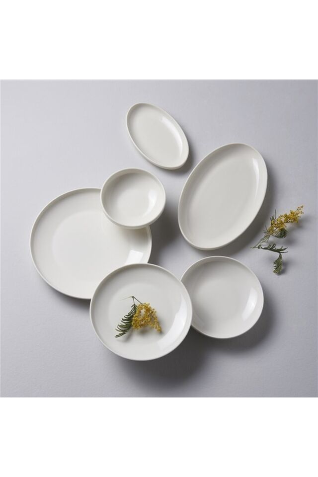 New Modern 6 Kişilik Porselen Yemek takımı KREM