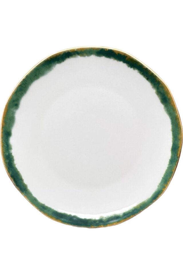 Charm Organic Yeşil 6 Kişilik 21 Cm Porselen Pasta Tabağı Servis Seti YEŞİL